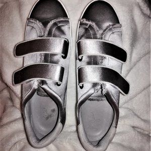 Joie Silver Diata Raw Seam Satin Kicks 9.5